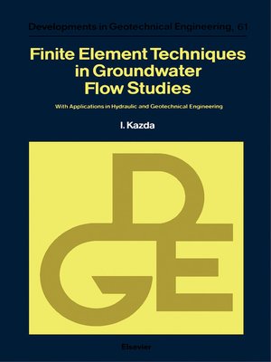 cover image of Finite Element Techniques in Groundwater Flow Studies